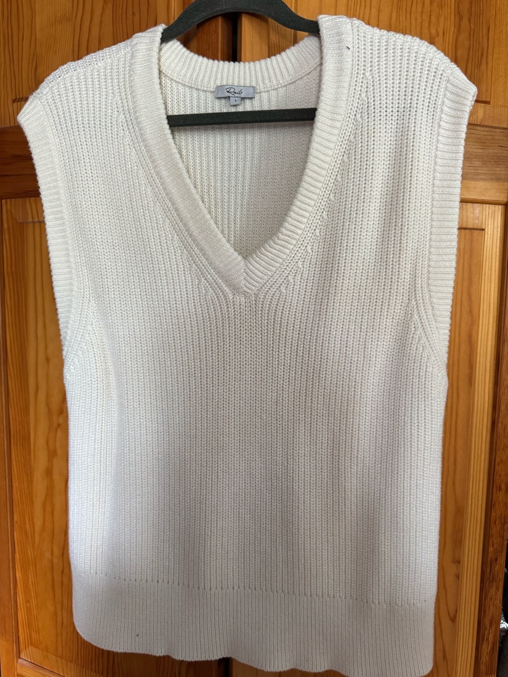 Rails Cream V-Neck Knit Sweater Vest